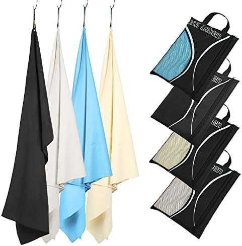 DAS Leben Microfiber Towel Ultra Compact Super Absorbent and Fast Drying Travel Sports Towels for Camping, Gym, Beach, Swimming, Backpacking,Hiking,Yoga, Hair (Light Yellow, 70x140cm - 1 Pack)