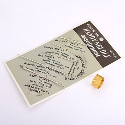 Blulu Werkzeuge Leder Kit de Couture Leder Handwerk de Couture puzón Fingerhut Thread, gewachst, 9 Teile - 2