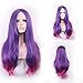 Produktbild Lange gerade Haar Dame Perücke | Party Cosplay | Farbverlauf lila und rosa , 0