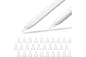 YINVA Silikon Spitzen Zubehör für Apple Pencil 1st & 2nd, Hochempfindlich Nib Silikon Spitze Replacement Tips Apple Bleistift Tipps (30 PCS, Weiß)