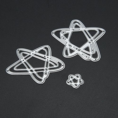 Amazingdeal365 3PCS Sterne Metall Form Stanzschablonen Schablonen Schneiden DIY Dekor Sammelalbum Karten Buchzeichen Lesezeichen als Geschenk für Freunde Geburtstag Kinder,Kindergarten Hobby Schule Handarbeit Unterricht usw. Ein tolles Geschenk! - 6