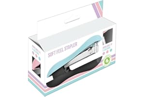 IG DESIGN Pastel Colour Half Strip Soft Feel Stapler Blue/Pink/Purple Office Desk Stationery - Randomly Supply