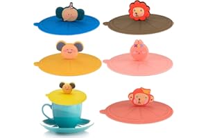 OUOQI 5Pcs Cubiertas de Silicona Para Tazas,Tapa de Silicona Para Taza,Cubierta de Taza de Antipolvo,Tapas de La Taza de La Bebida del Silicón,Tapas de Cierre Hermético Para Tazas (2)