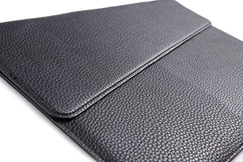 SunSmart Einfache Umschlagart 13.3-Zoll-Laptop-Leder Schutzhülle Tasche mit Magnetverschluss für MacBook Air 13.3“(schwarz) - 5