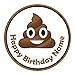 Produktbild 24 Personalisierte Namen Kuchen Topper 4 cm auf Zuckerguss – Emoji-Poo Hundekotbeutel TURD