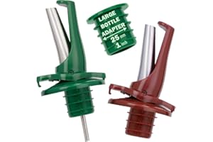 Poura Versatore per Olio e aceto con Tecnologia ClickSeal I Tappi Antipolvere integrati I Utilizza Le tue Bottiglie Come versatore per aceto e Olio