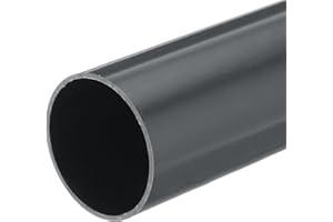 sourcing map Tube rond rigide en PVC de 54,7 mm ID 60 mm OD 330 mm/13 mm Gris foncé Résistant aux chocs pour tuyau d'eau