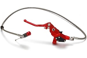 1200 mm Motorcykel Hydraulisk Koppling,Röd | Hydraulisk Kopplingsspak Huvudcylinder för 125 cc 250 cc Dirt Bike Pit Bike Moto