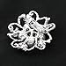 NEW SILVER TONE FAUX PEARL BROACH RHINESTONE CRYSTAL FLOWER LEAF BROOCH WEDDING