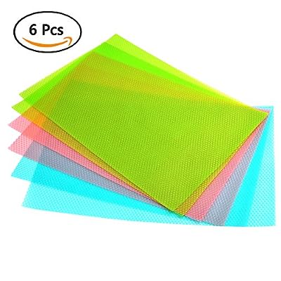 ATPWONZ 6 pcs Multifonction Tapis de Congélateur Anti-bactérien Base pour Réfrigérateur et Tiroir (45x29 cm)