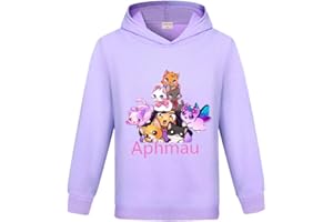MOEYIQI Aphmau Kids Hoodie Cartoon Printed Sweatshirt Girls and Boys Casual Jumper Top