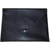 2K PU Deri A4 Dosya Klas&ouml;r&uuml; Belge Tutucu Su Ge&ccedil;irmez Portf&ouml;y Zarf Dosya Klas&ouml;r Kılıf &Ccedil;ıt&ccedil;ıtlı Dosya 25,5X33,5 CM -SİYAH
