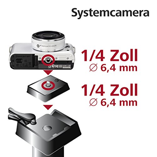 Hama Fotostativ Action 165 3D (Höhe 61–165 cm, Gummifüße und Spikes, Belastbarkeit bis 4 kg, Gewicht 1320 g leicht, Kamera Stativ inkl. Tragetasche) schwarz - 18