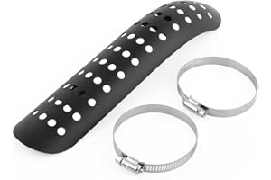 QIILU TOOL Qiilu Motorrad Loch Hitzeschild Kurve Auspuffrohr Abdeckung für Universal Motorrad(schwarz)