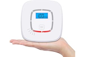 IMEISTEK Rivelatore di monossido di carbonio a batteria, rivelatore di allarme CO certificato EN 52091 con display digitale