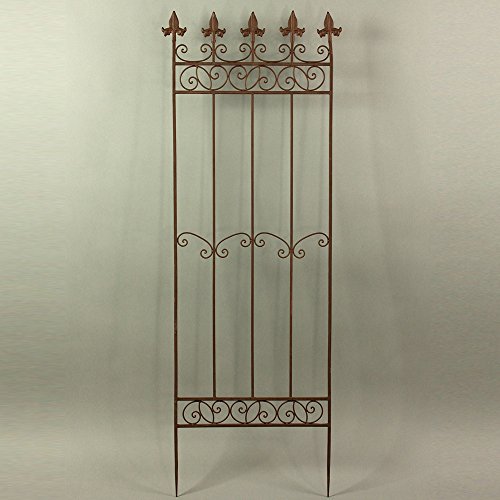 Gartenstecker Rankhilfe Rankgitter Steckzaun Gartendeko Metall Beetdeko Pflanzengitter rostbraun Deko landhausbraun 128cm Höhe