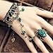 Produktbild Spritech(TM) Women's Girls Fashion Adjustable Vintage Retro Black Lace Green Gems Chain Tassel Crystal Bracelet Slave Finger Ring Hand Harness by Spritech