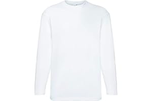 Fruit of the Loom Valueweight Langarm-T-Shirt für Herren, weiß, L
