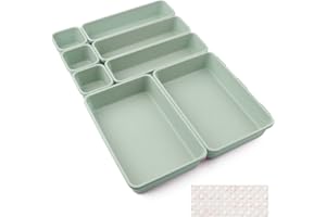 NUTS OT NUTS Schubladen Einlagen 8 Stk Trennsystem Gewürz Organizer Schublade Grün Trenner Bad Organizer Boxen Set mit Silikon-Anti-Rutsch-Kugel Hemnes Kommode Küche Schreibtisch Utensilien