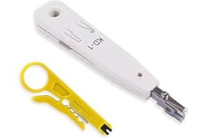 LORSENG 2 Pcs Wire Pliers, Punch Down Tool, Punch Ethernet Down Tool, Ethernet KroneTool for RJ45 Socket Cat5/Cat6/Cat7 & Telephone Cable, Impact IDC Data PunchdownTool with Wire Stripper Combo