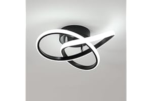 Comely Plafon Led Techo, 30W 3300LM Moderna Lámpara de Techo LED, Blanco Frío 6500K, Luz de Techo de Acrílico para Dormitorio Salon Cocina Pasillo, L30 *W10cm, Negro