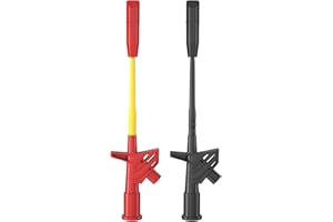 Cleqee Aislamiento de alambre de perforación, sondas de perforación, 2 unidades, resistentes, totalmente aisladas, multímetro, puntas de prueba con conector de banana de 4 mm para diagnóstico