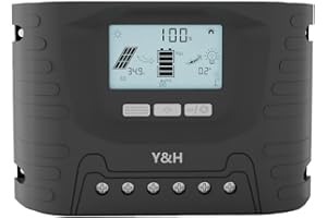 Y&H 60A Solar Charge Controller 12V 24V 36V 48V Solar Regulator with LCD Display Adjustable Parameters for Sealed, LiFePO4, Gel, Flooded and Lithium Battery