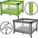 Spielstall Laufstall Reisebett mit Matratze (100x100 cm) + 4 Greiffringe