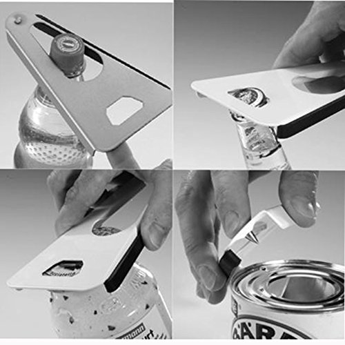 Universalöffner Kombiöffner Flaschenöffner 6 in 1, Aluminiumdruckguss/Gummi, ca. 17 x 9 x 1.5 cm - 3