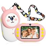 Mit süßer Häschen-Schutzhülle als gutes Geschenk für Kinder: Diese Digitalkamera ist mit Silikon-Abdeckung, die in Form von Hase. Für Familienfeiern, Picknick, Ausflug und tägliche Aktivität.