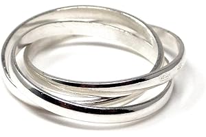 Inmaculada Romero IR Sortija plata Ley 925m triple alianza enlazada ancho 2mm. lisa unisex