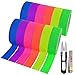 Produktbild Lystaii 12pcs UV Blacklight Reactive Fluorescent Tape 6 Farbe Gewebeband Neon Gaffer Tape 0.59"x16.4ft Jede Rolle