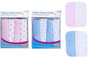 GOLTA Baby Washcloths Super Soft Delicate Sensitive Skin Wash Towel Body Washing Cloths Newborn Babies Toddler Boy Girl Essential Bath Time Accessories Assorted Color 20x20cm(4Pc)