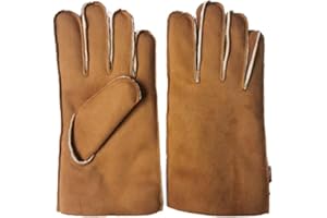 AXELENS Guanti Invernali Uomo Eleganti in Eco Montone Scamosciato – Caldi con Interno Felpato e Design Antivento – Taglia L/XL