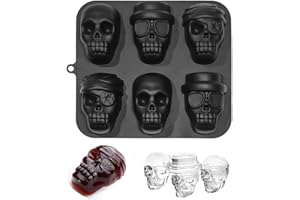 ZOOMPIL Molde de Silicona con Calavera, Molde de Silicona de Calavera 3D para Halloween, Molde de Vela de Calavera, Moldes de Resina de Cráneo de Fácil Liberación Para Hacer Velas de Halloween