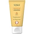 SOKU Sun Protection Daily Glow Sunscreen SPF 50 for All Skin Types | PA++++ with Alpha Arbutin, Turmeric and Orange Extract | For Men & Women | UVA & UVB Filters | No White Cast, Non Greasy (50ml)