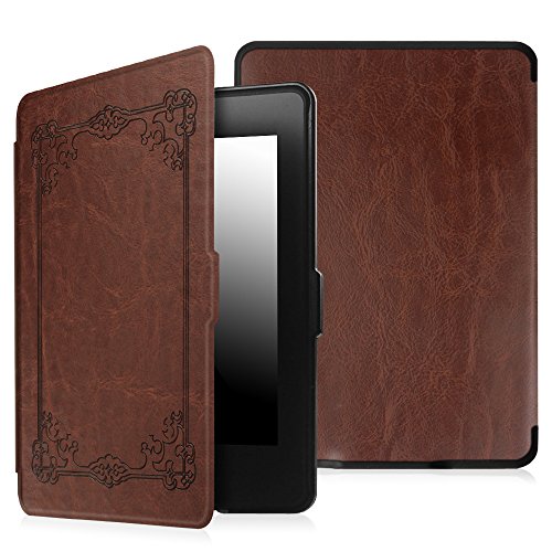 Fintie Kindle Paperwhite Hülle - Die dünnste und leichteste Smartshell Case Schutzhülle Tasche mit auto Sleep / Wake für den neuen Kindle Paperwhite 2016 (mit 300 ppi-Display, 6 Zoll, und integrierter Beleuchtung) und alle Modelle von 2012, 2013, 2014, 2015 - Vintage Braun