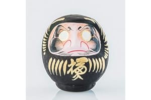 YOSHIDA DARUMA Daruma, Amulette Japonaise en Papier mâché, 12 cm Taille 2 (Noir)