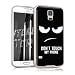 Produktbild kwmobile Hülle für Samsung Galaxy S5 / S5 Neo / S5 LTE+ / S5 Duos - TPU Silikon Backcover Case Handy Schutzhülle - Cover klar Don't touch my Phone Design Weiß Schwarz