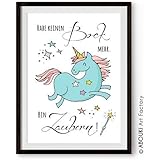 ABOUKI lustiger Kunstdruck - ungerahmt - mit Einhorn Motiv, Poster Einhorn, Einhörner, Unicorn, Fine-Art-Print, Geschenk, Geschenkidee, Druck, Illustration, Bild mit Spruch, Statement, Typografie, Typo, Wandbild, Plakat, Zitate & Sprüche, Wanddekoration, Einhornbild, Einhornposter