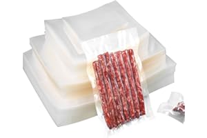 TAIPINTEE 200 Stück Vakuumierbeutel 10x15/15x20/20x25/20x30, Gefrierbeutel, Sous Vide Beutel, BPA-Frei, Eingeprägte Luftrillen, für alle Vakuumierer & Lebensmittel Vakuumiergerät, für Gemüse, Fleisch etc