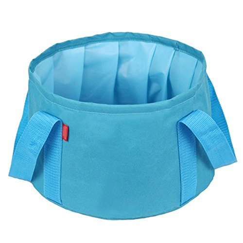 15L Falten Wassereimer Fußbad Becken,Outdoor-Reisen Camping Wandern,Multifunktionales,Tragbare,Blau,Beetest