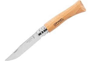 Opinel 7 INOX buk • Couteau de Poche Pliant Outdoor D'extérieur EDC • Longueur Totale: 180mm • PTM-FR.
