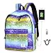 Produktbild SZPDD Campus-Studentenrucksack, wasserdichter 15-Zoll-Tablet-Rucksack, Reiserucksack mit externer USB-Ladeschnittstelle und Diebstahlsicherung für Mädchen,C,39x30x17cm