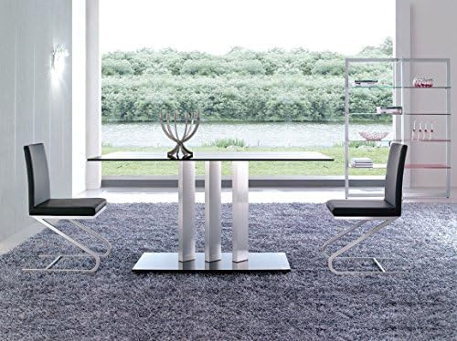 Vienna Black Glass Dining Table (160 w x 90 d x 75 h cm)