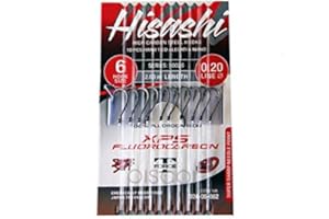 Trabucco Ami da Pesca Legati con Filo Fluorocarbon Ami Legati Hisashi 10026 Chinu Ami 14 0.16 mm 200 cm Amo Trota Lago Mare Surfcasting