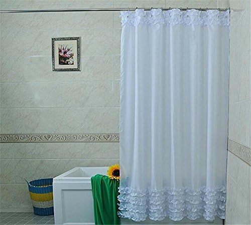 QEWA® Shower curtains Princess models lace Pure white Shower curtains waterproof Mildewproof Bath curtains Skirt Bathroom curtains , 180*240