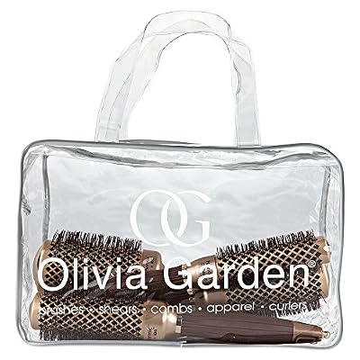Olivia Garden Nanothermic Ceramic+Ion Trousse de 4 Brosses Thermales