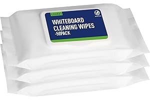 loukin Dry Erase Wipes, Whiteboard Cleaning Wipe, Non-Toxic Cleaning Wipe for Whiteboard, 3 PCS, 50 Wipes Per Pack