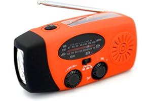 UKETO Hand Crank Radio, 2000mAh Multifunctional Radio Hand Crank Solar USB Charging FM AM WB NOAA Weather Emergency Light Torch Radio Emergency LED Flashlight Torch Power Bank